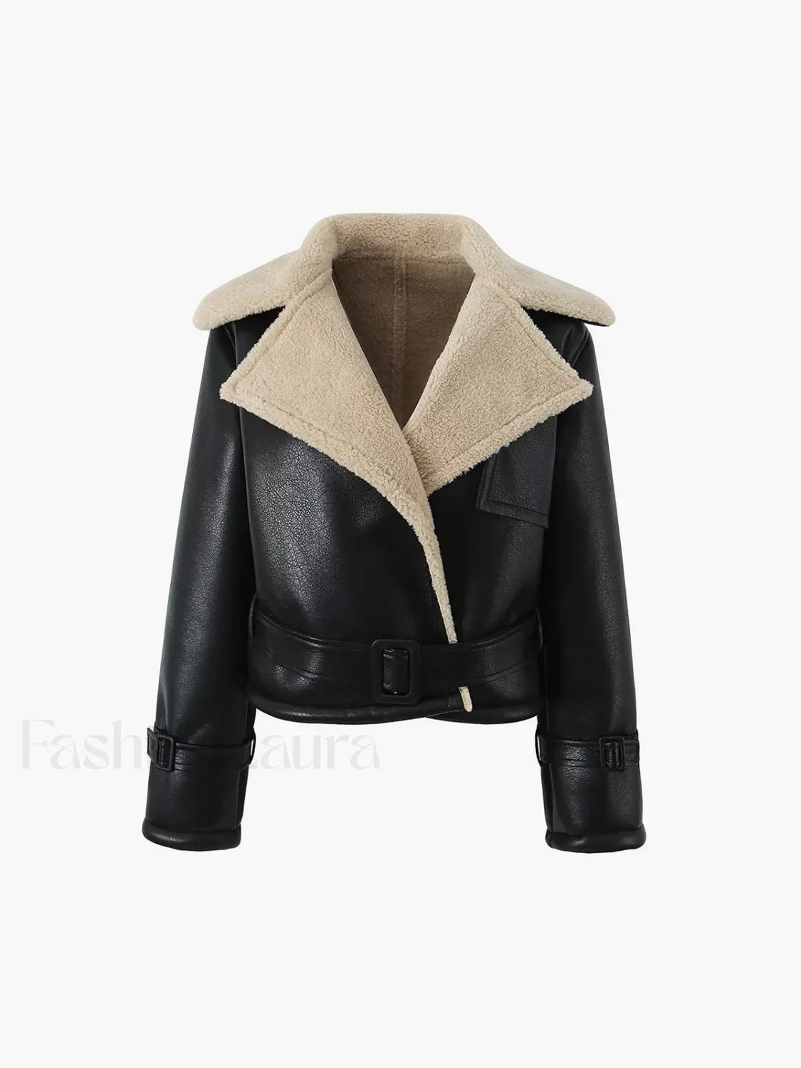 Too Blessed Sherpa Lined Shearling Leather Flight Jacket