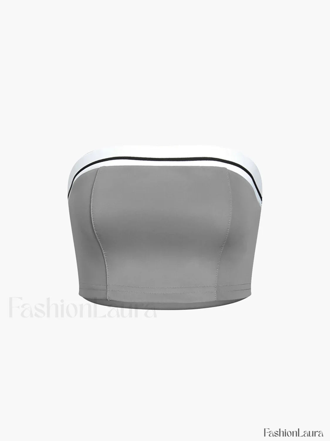 Tube Top Two Piece Contrast Waistband Pants Set