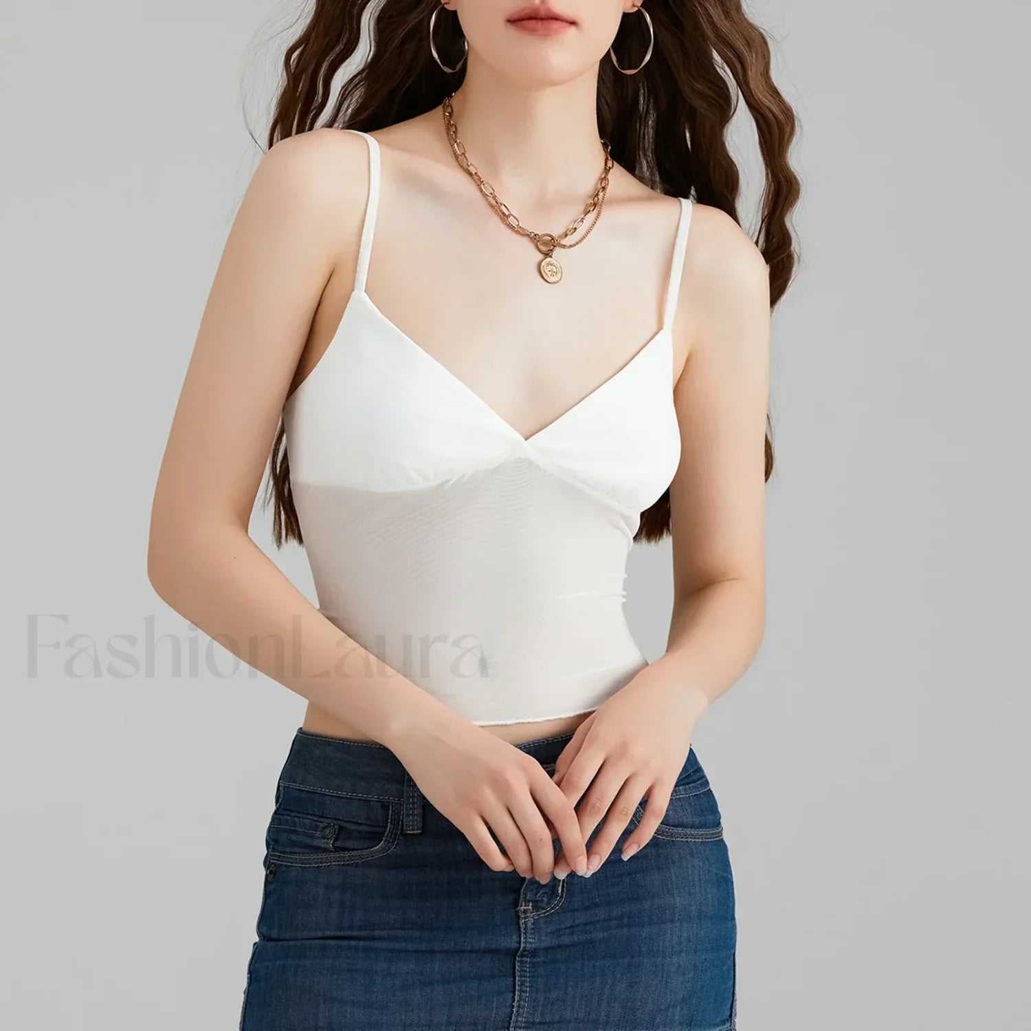 Tulle Spaghetti Strap Crop Top