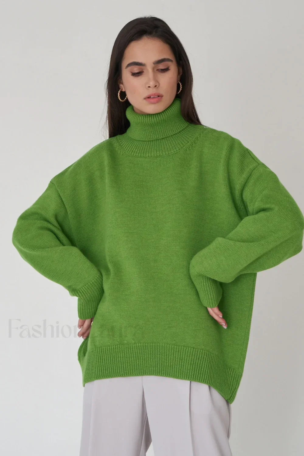 Turtleneck Loose Knit Pullover Sweater