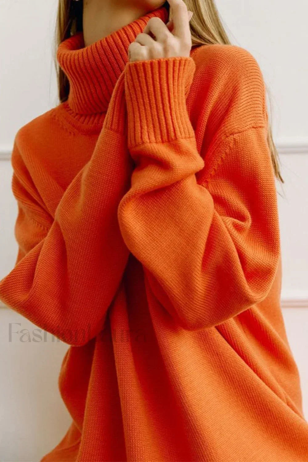 Turtleneck Loose Knit Pullover Sweater