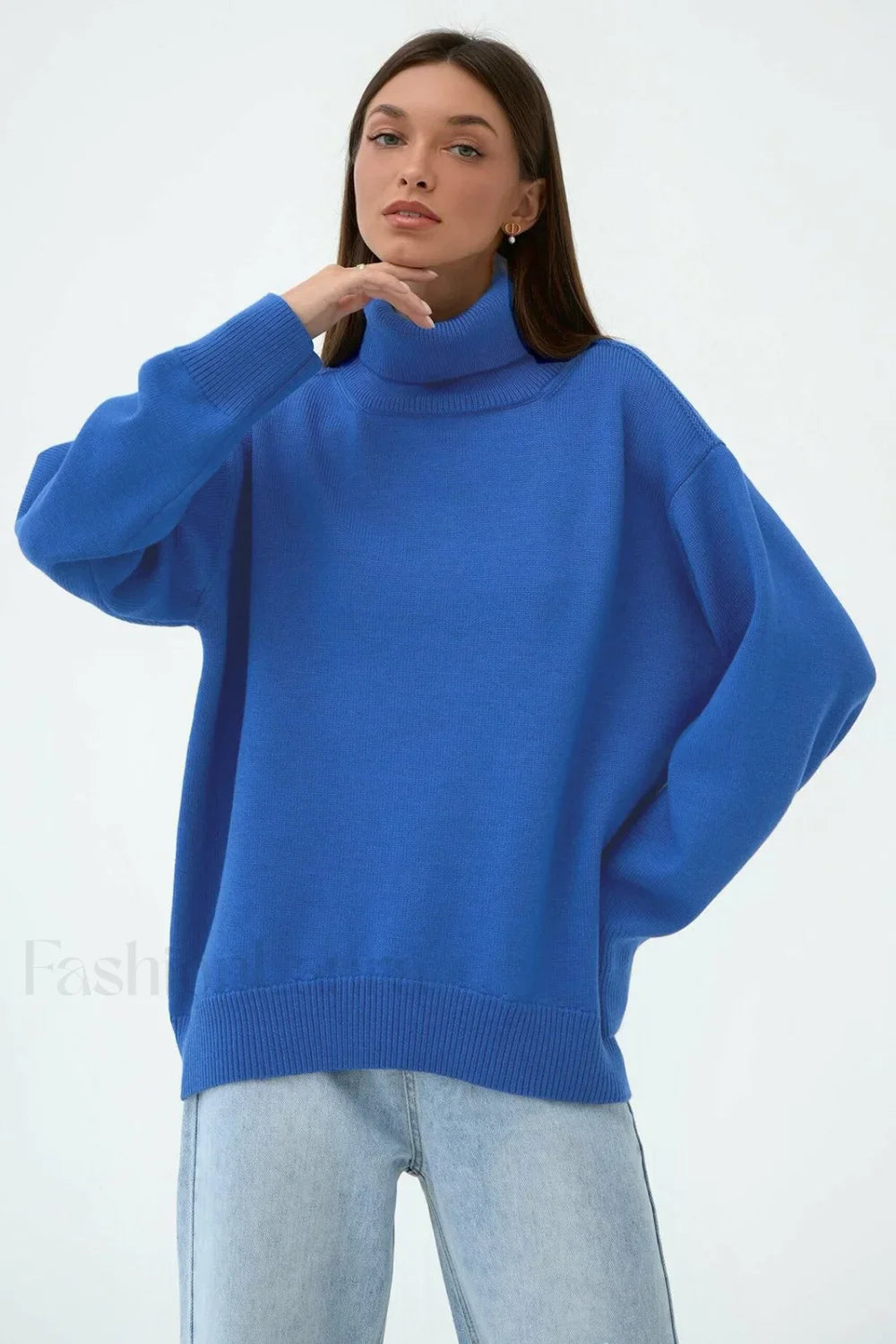Turtleneck Loose Knit Pullover Sweater