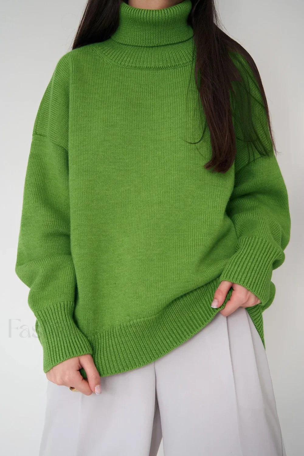 Turtleneck Loose Knit Pullover Sweater