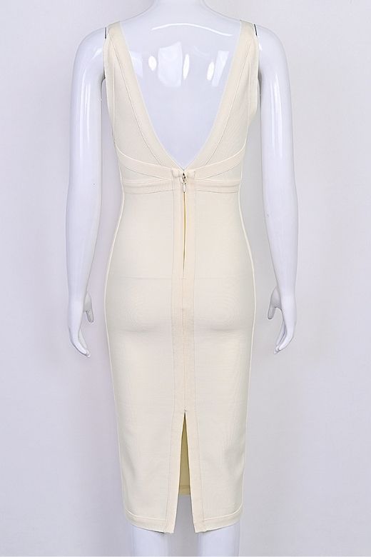 Tyra Bandage Midi Dress - Cream