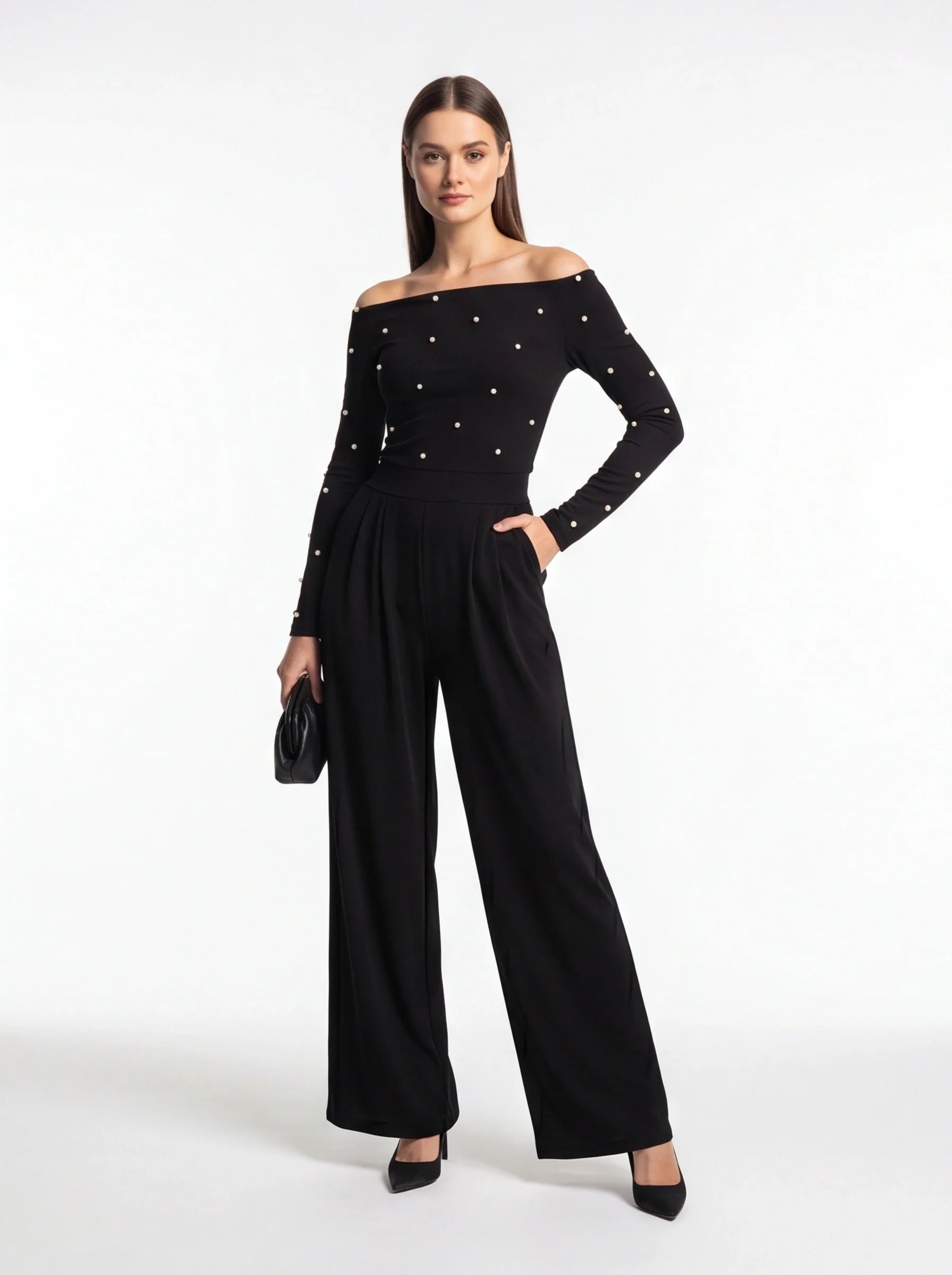 Elegant Black Jumpsuit for Women | Tailored Fit & Versatile Design - Jamota