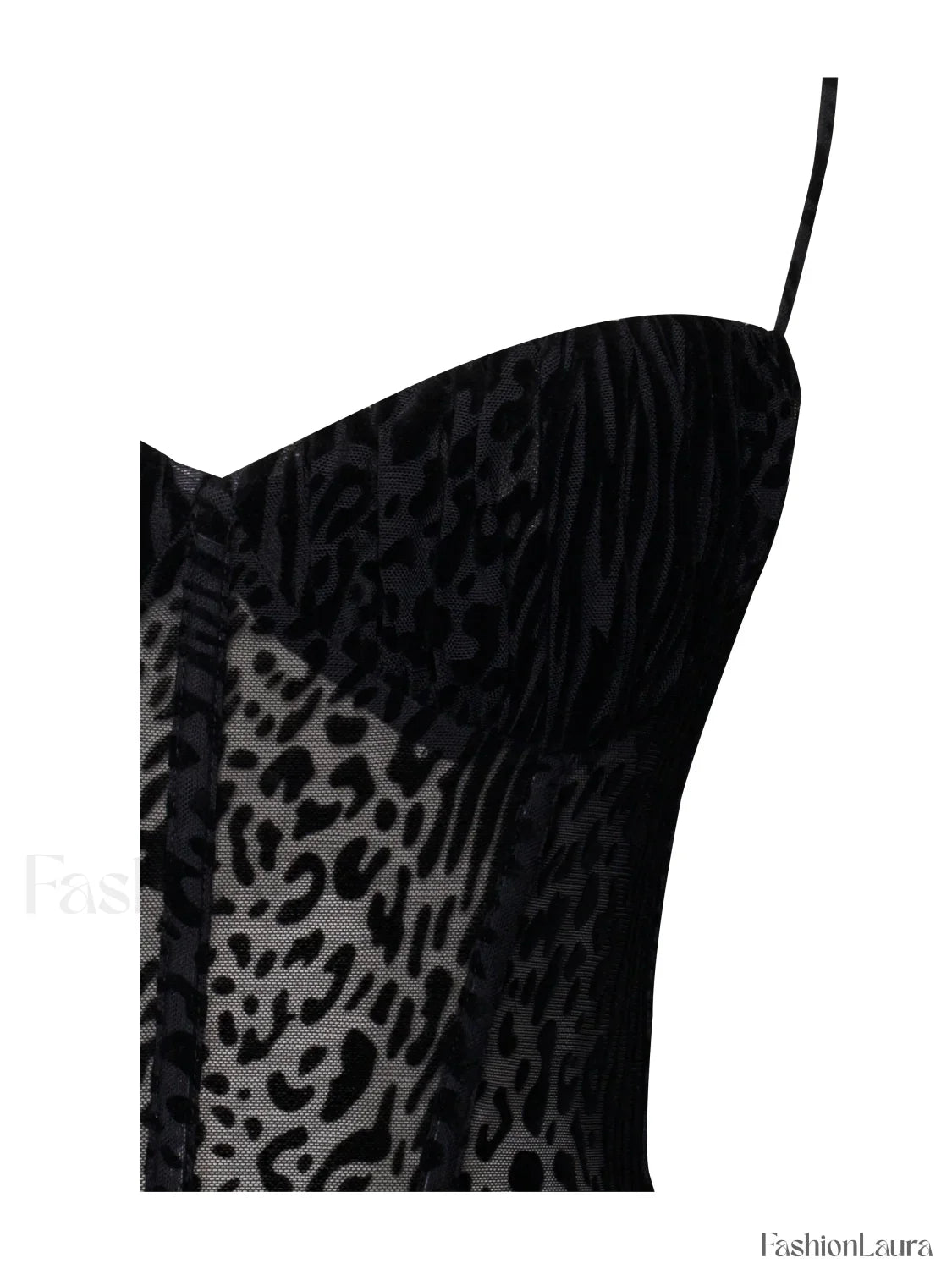 Ulani Black Burnout Velvet Graceful Detail Mesh Maxi Dress