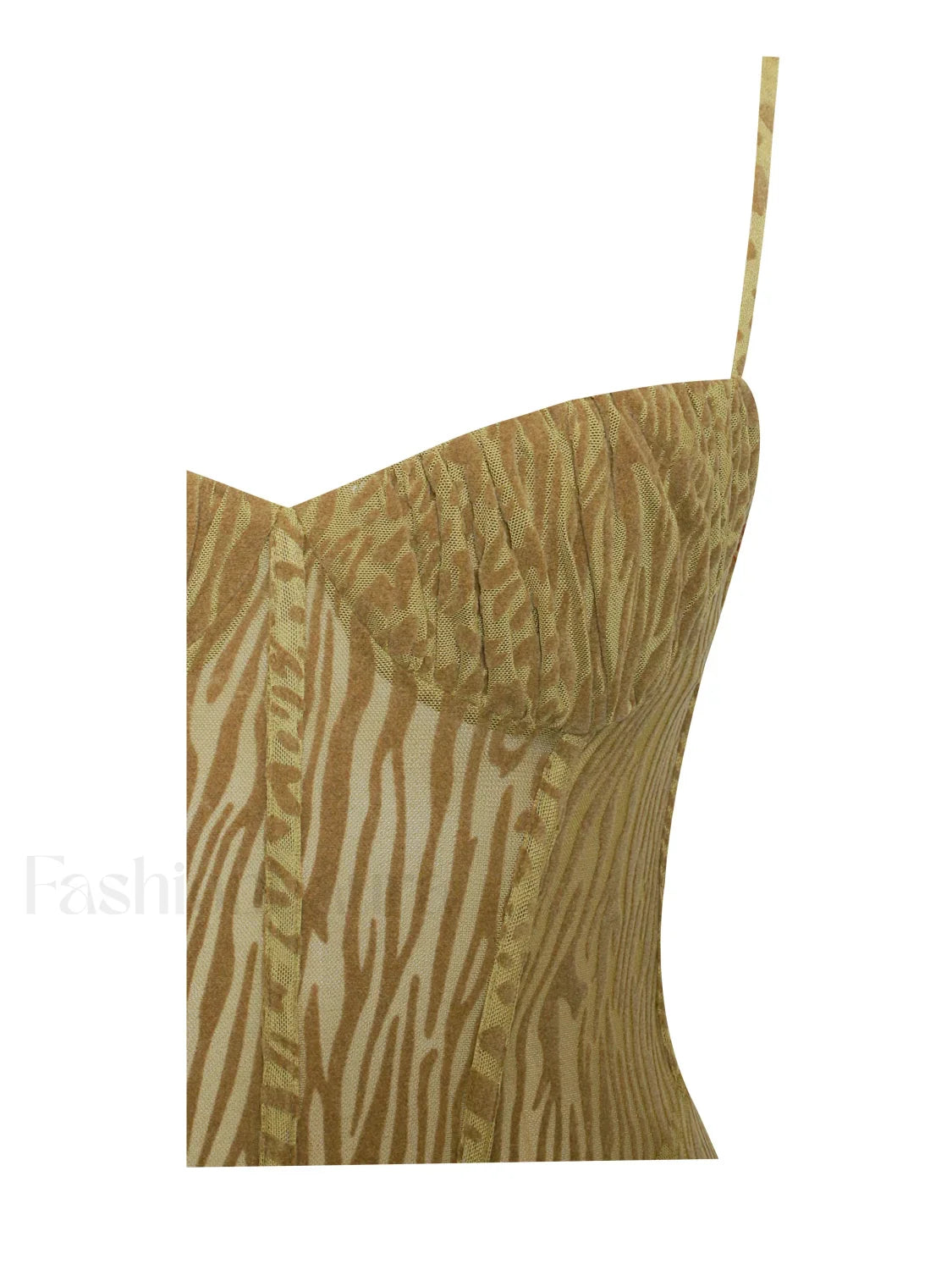 Ulani Gold Burnout Velvet Graceful Detail Mesh Maxi Dress