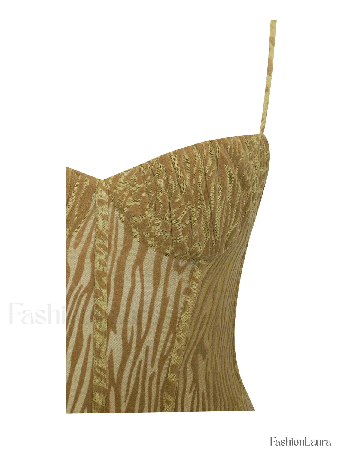 Ulani Gold Burnout Velvet Graceful Detail Mesh Maxi Dress