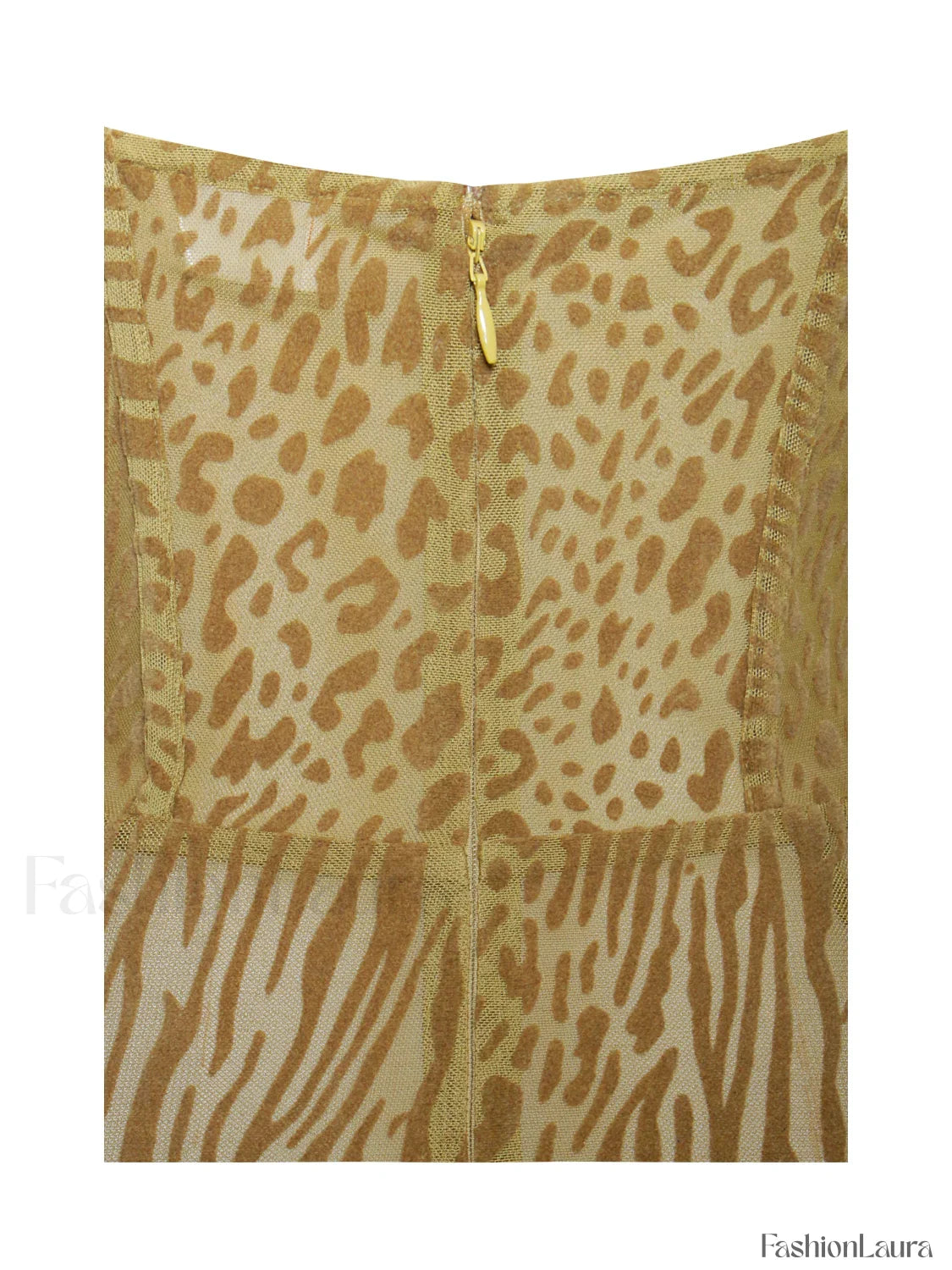 Ulani Gold Burnout Velvet Graceful Detail Mesh Maxi Dress