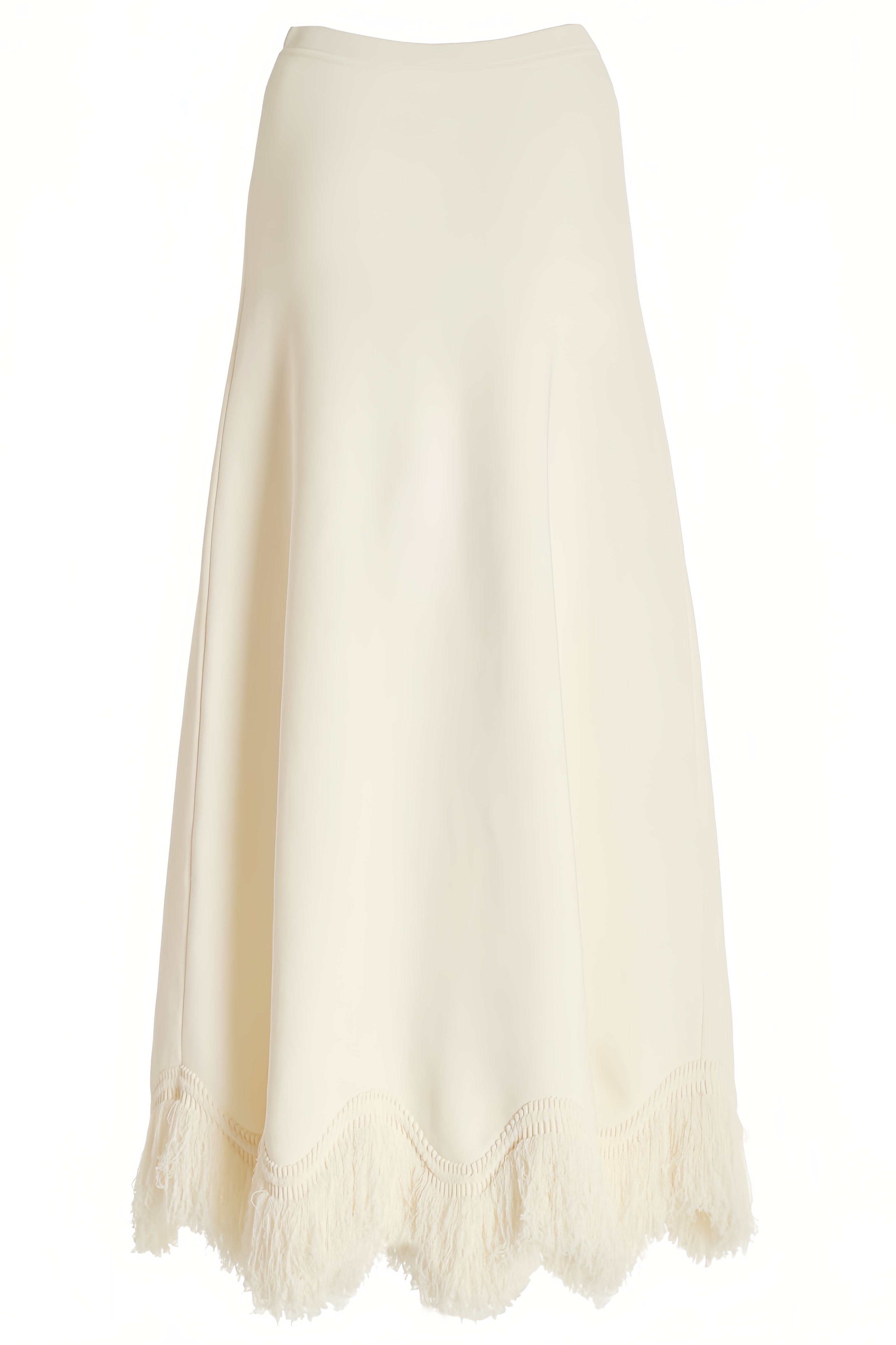 Jora White Fringe Maxi Dress Two Piece Set