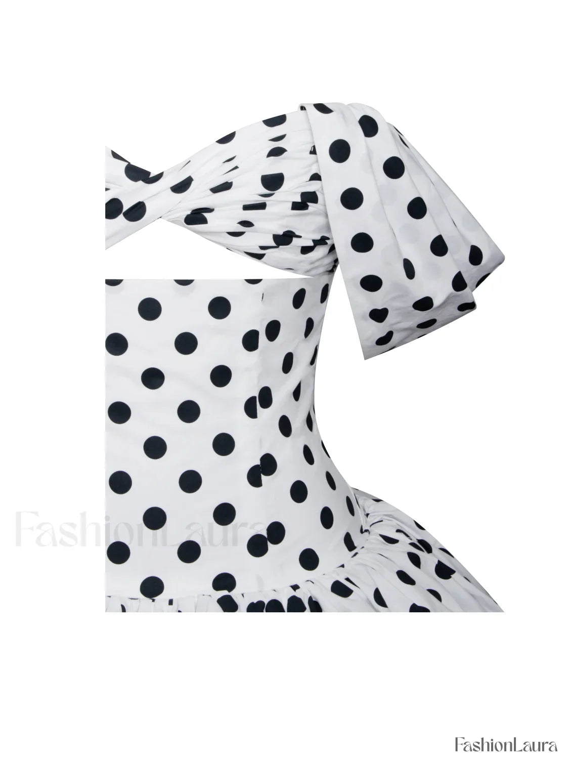 Umika Polka Dots Charming Bubble Hem Mini Dress