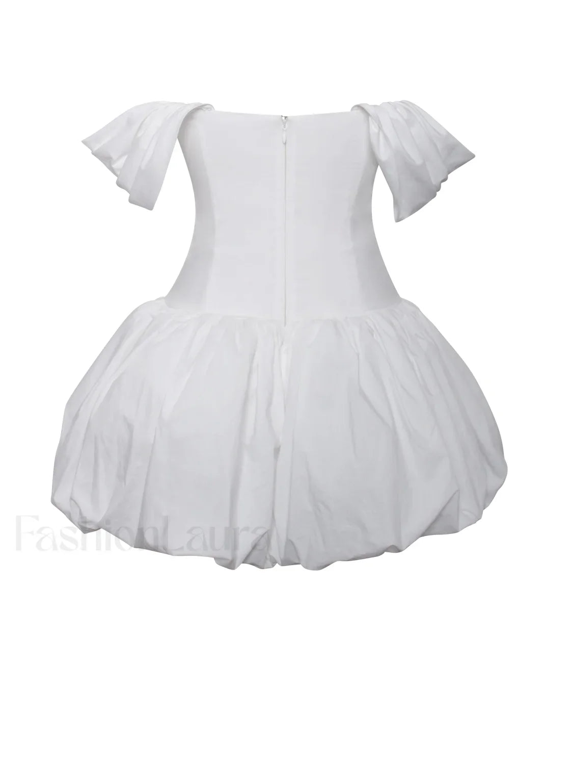 Umika White Bubble Charming Hem Mini Dress