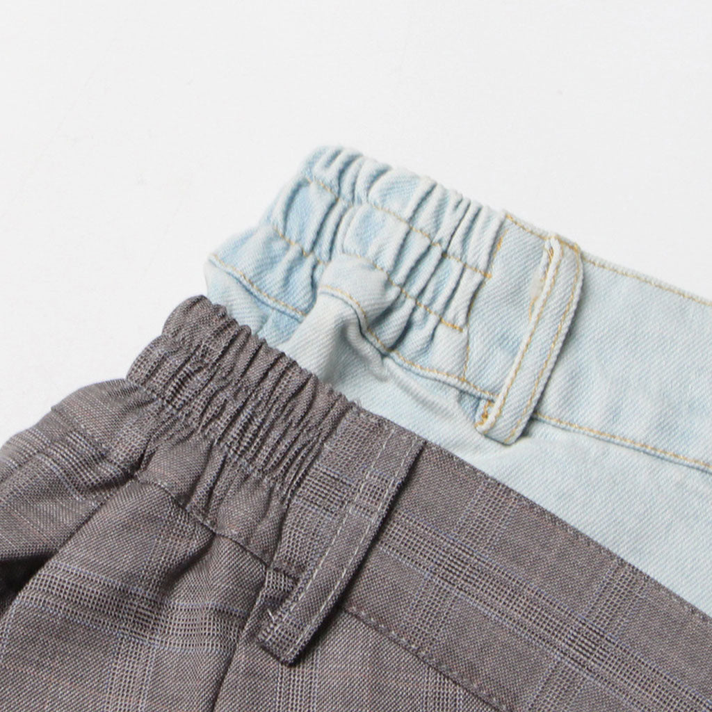 Unique Contrast Deconstructed Denim Panel Pleated Tapered Pants