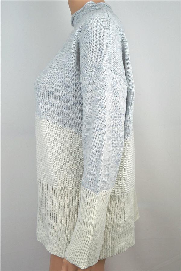 Unique Patchwork Turtleneck Sweater