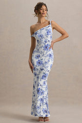 Floral One Shoulder Mermaid Maxi Dress 4