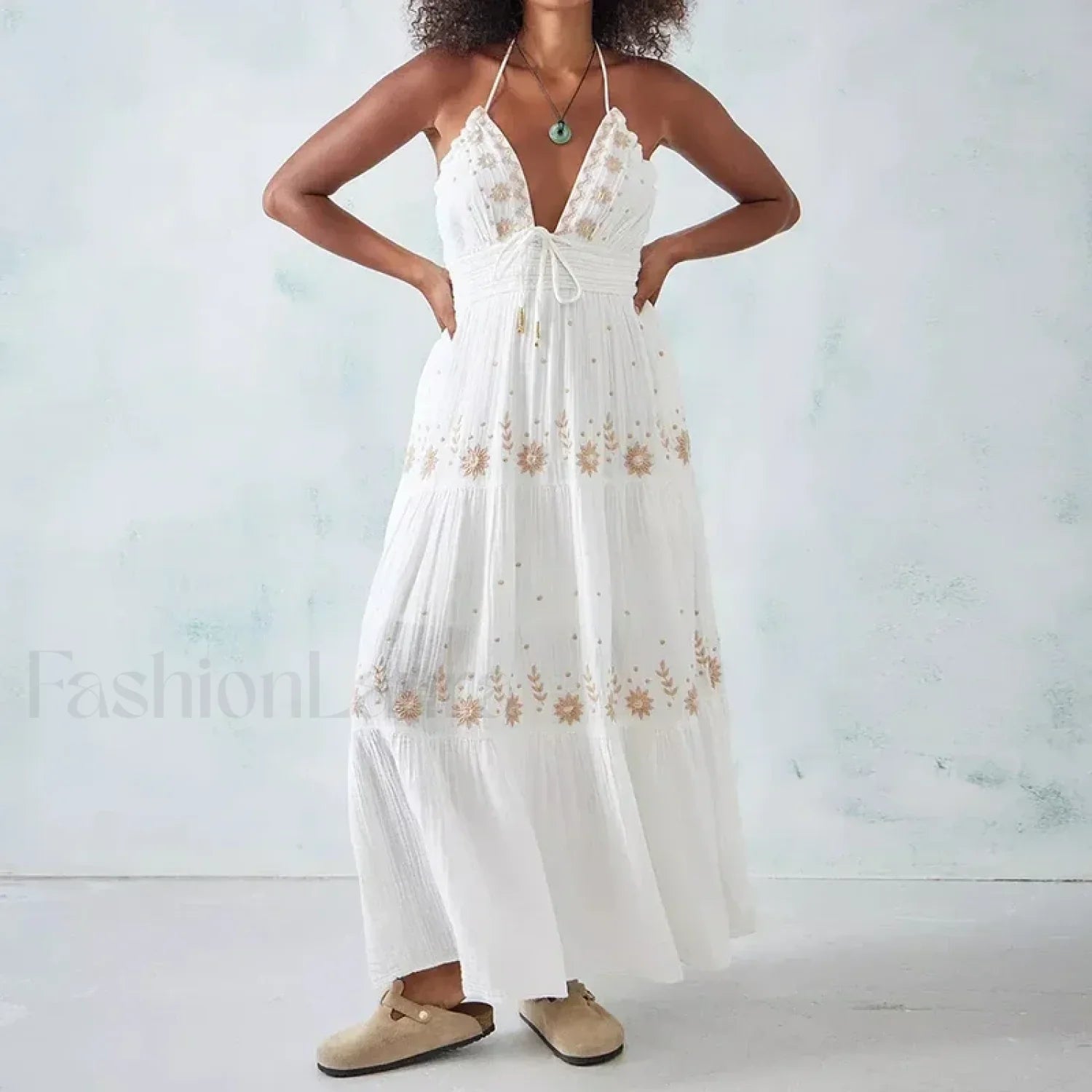 V-Neck Backless Party Boho Dress