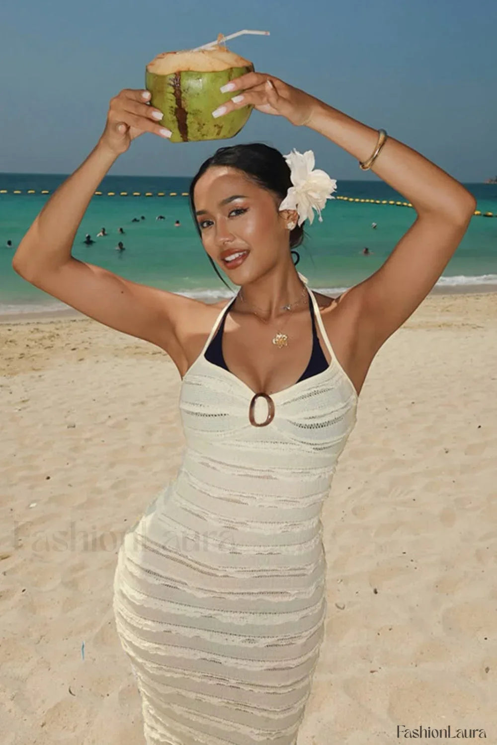 V-Neck Halter Bodycon Maxi Dress