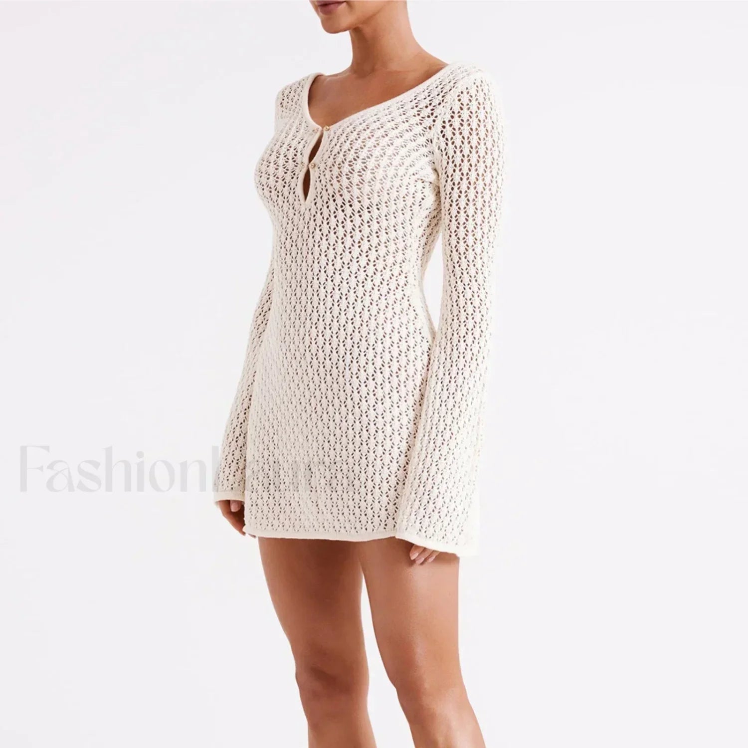 V-Neck Hollow Tunic Cover Up