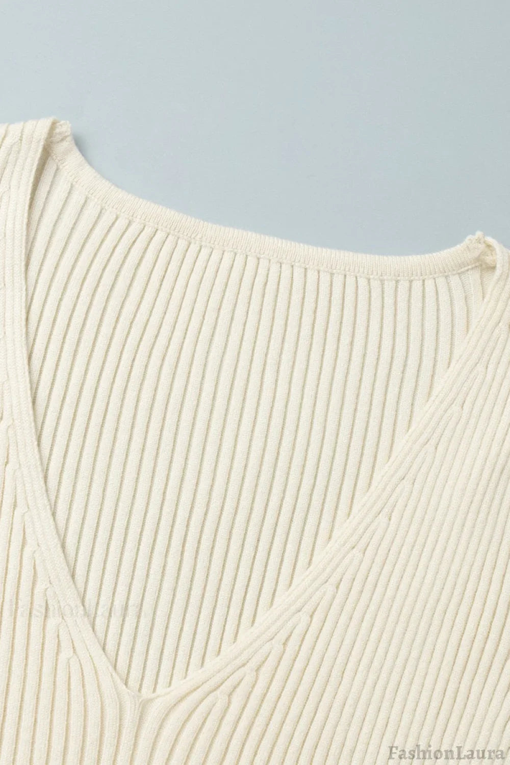 V-Neck Long Sleeve Knit Sweater Dress