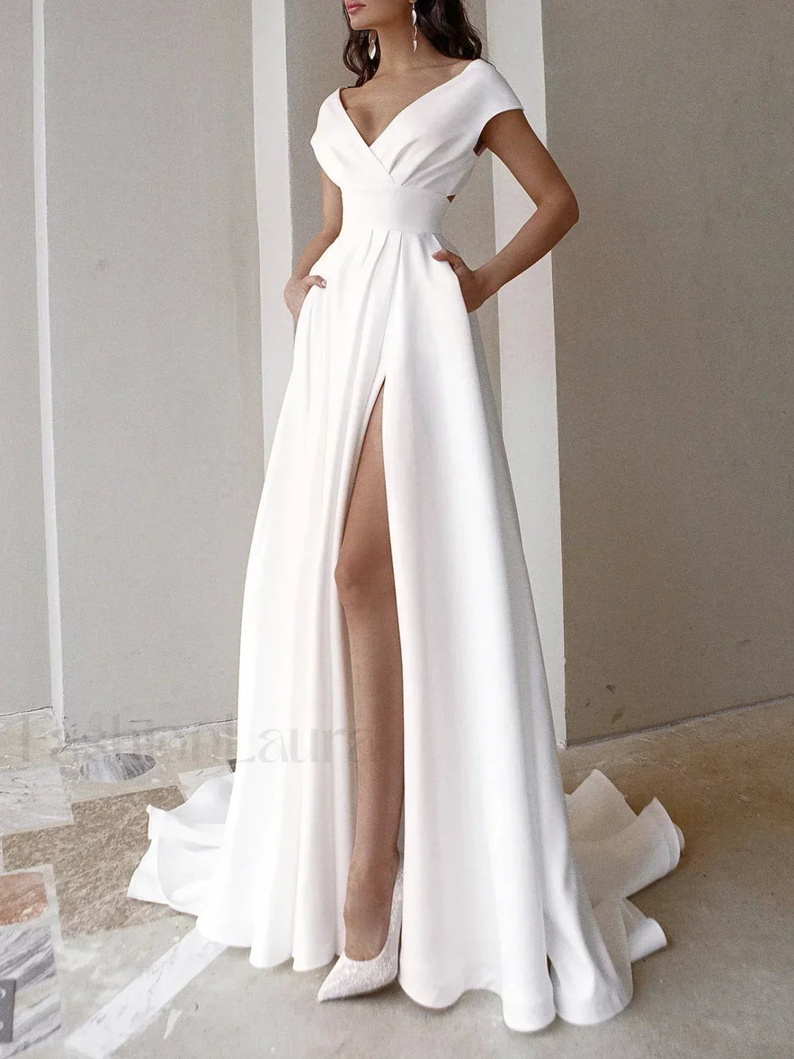 V-neck Ruffled Evening Long High Waist Elegant Party 2024 New Sexy Irregular Graduation Prom Dress