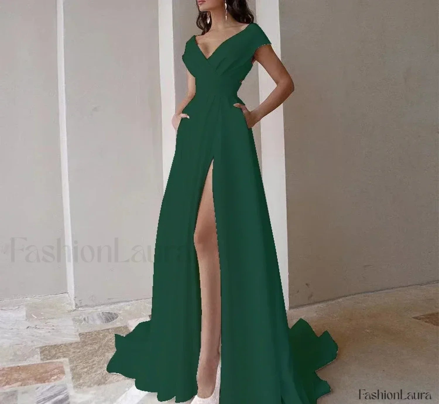 V-neck Ruffled Evening Long High Waist Elegant Party 2024 New Sexy Irregular Graduation Prom Dress