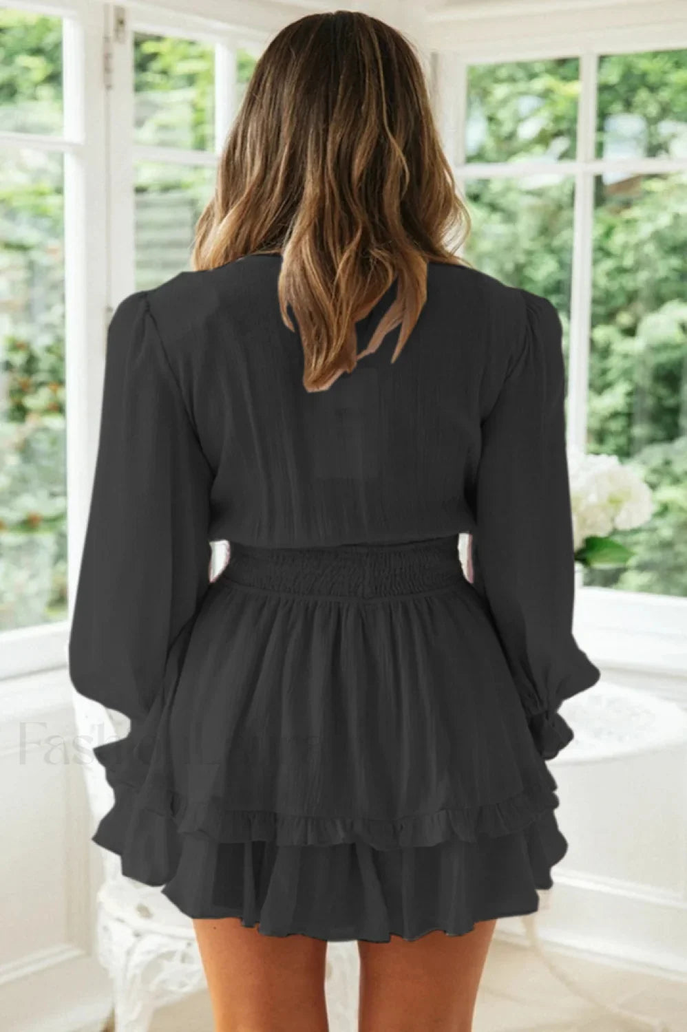 V Neck Stylish Summer Mini Dress