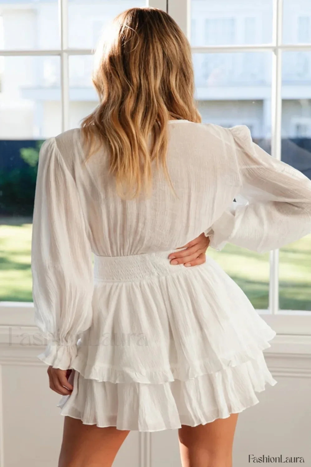 V Neck Stylish Summer Mini Dress