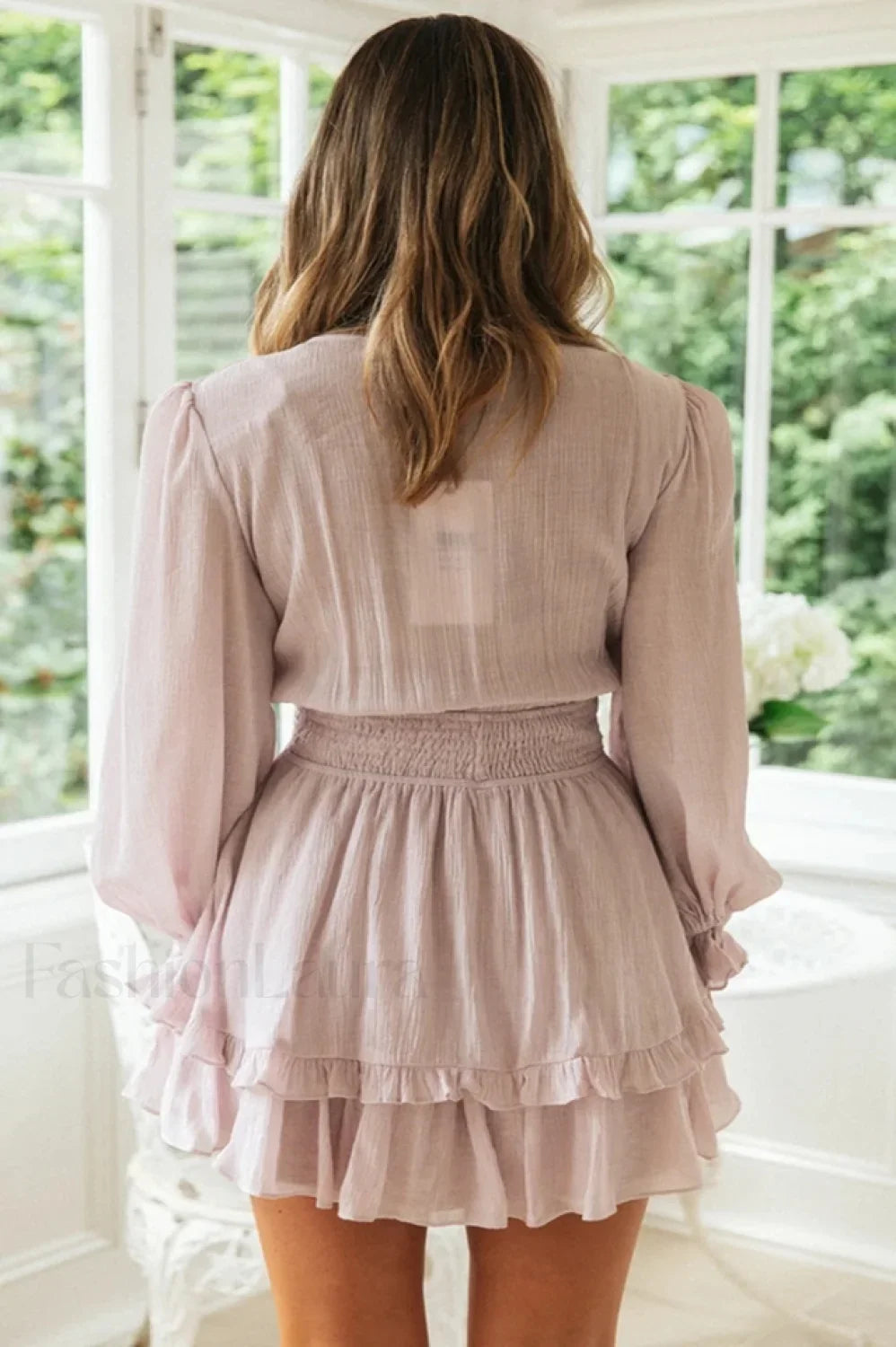 V Neck Stylish Summer Mini Dress