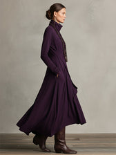 High Neck Long Sleeve Draped Maxi Dress 5