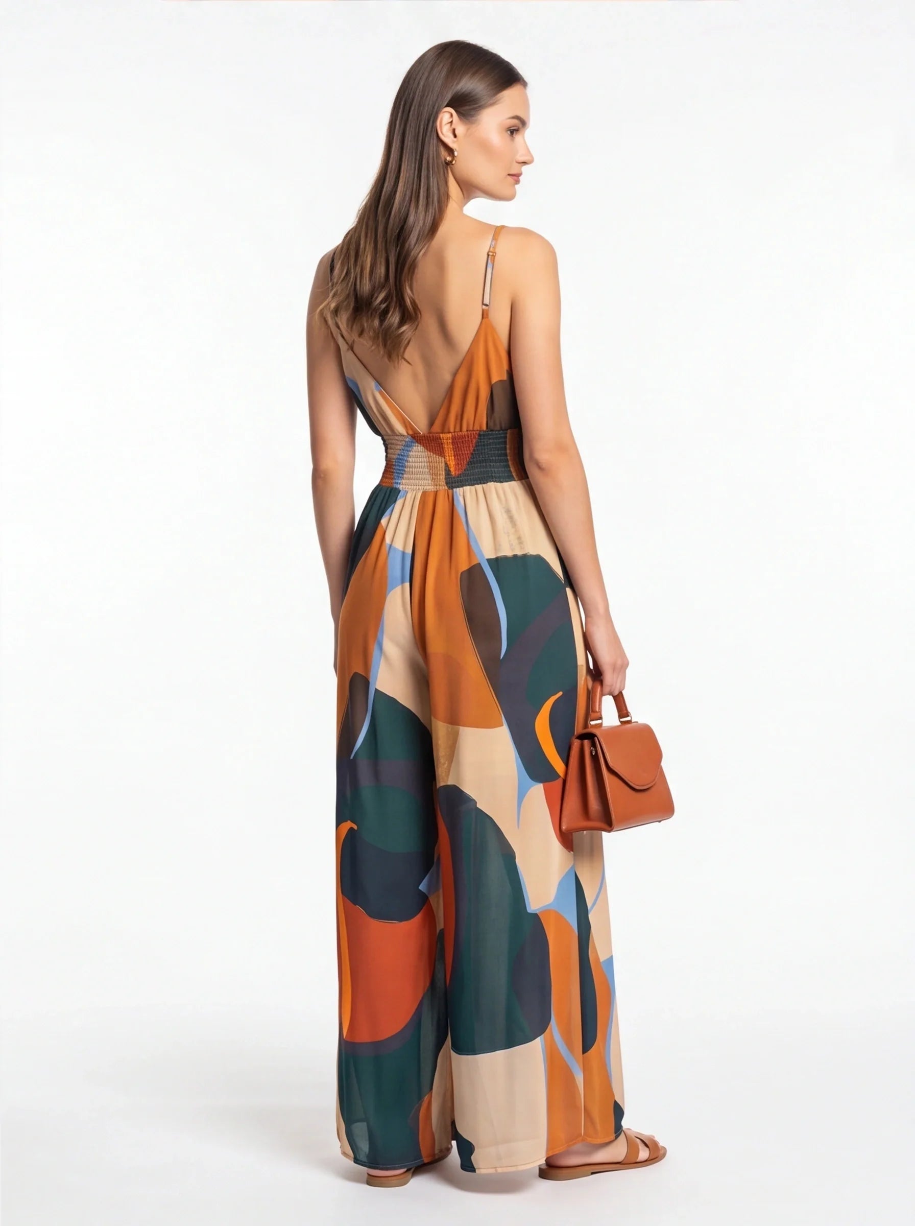 Ava Lightweight Backless Wide-Leg Jumpsuit with Pockets