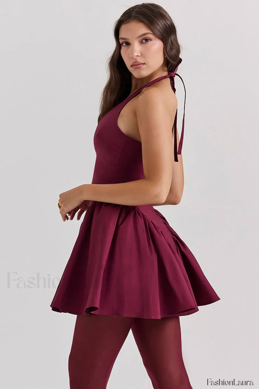 Valentia Halter Stylish Mini Dress
