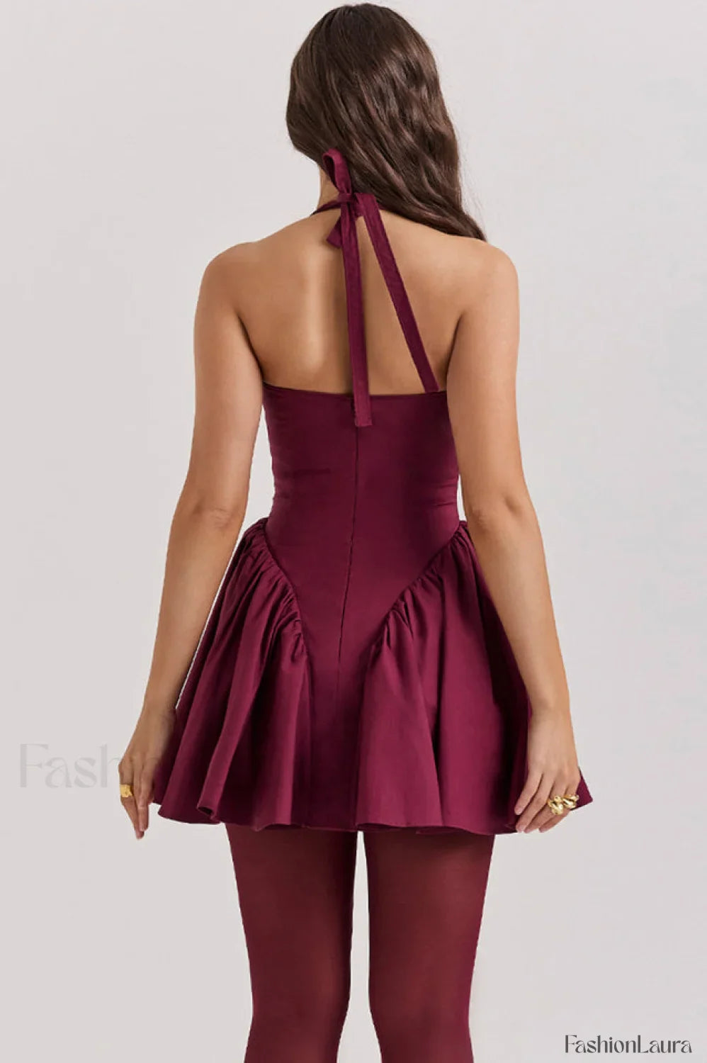 Valentia Halter Stylish Mini Dress