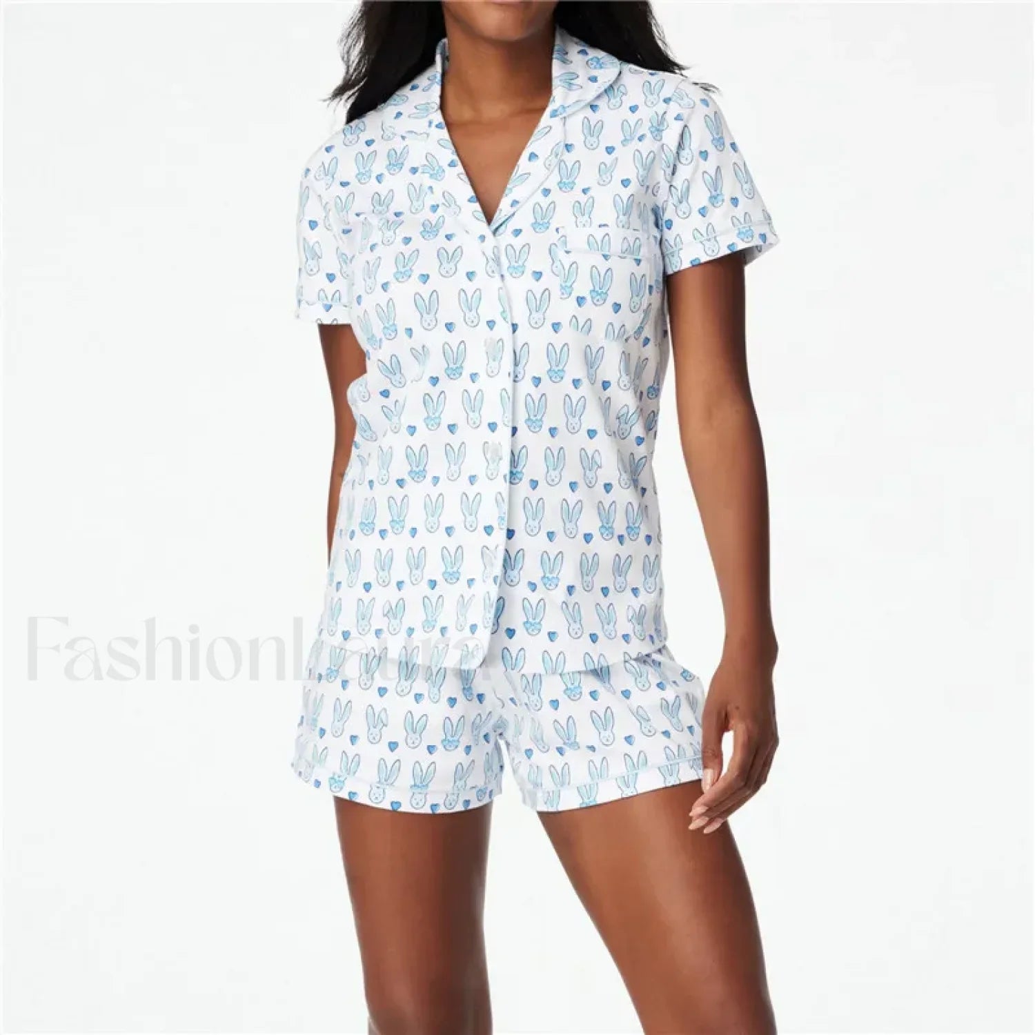 Valentines Heart Print Shirt High Waist Shorts Two Piece Set