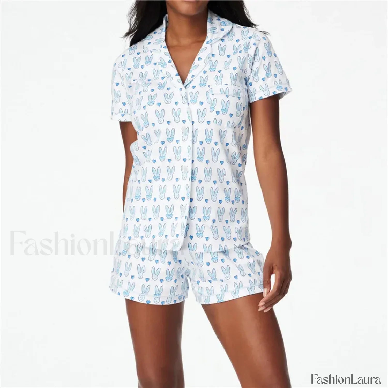 Valentines Heart Print Shirt High Waist Shorts Two Piece Set