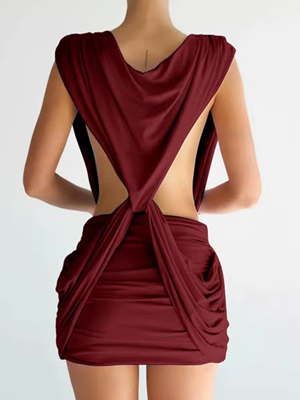 Valeria Draped Knot Mini Dress