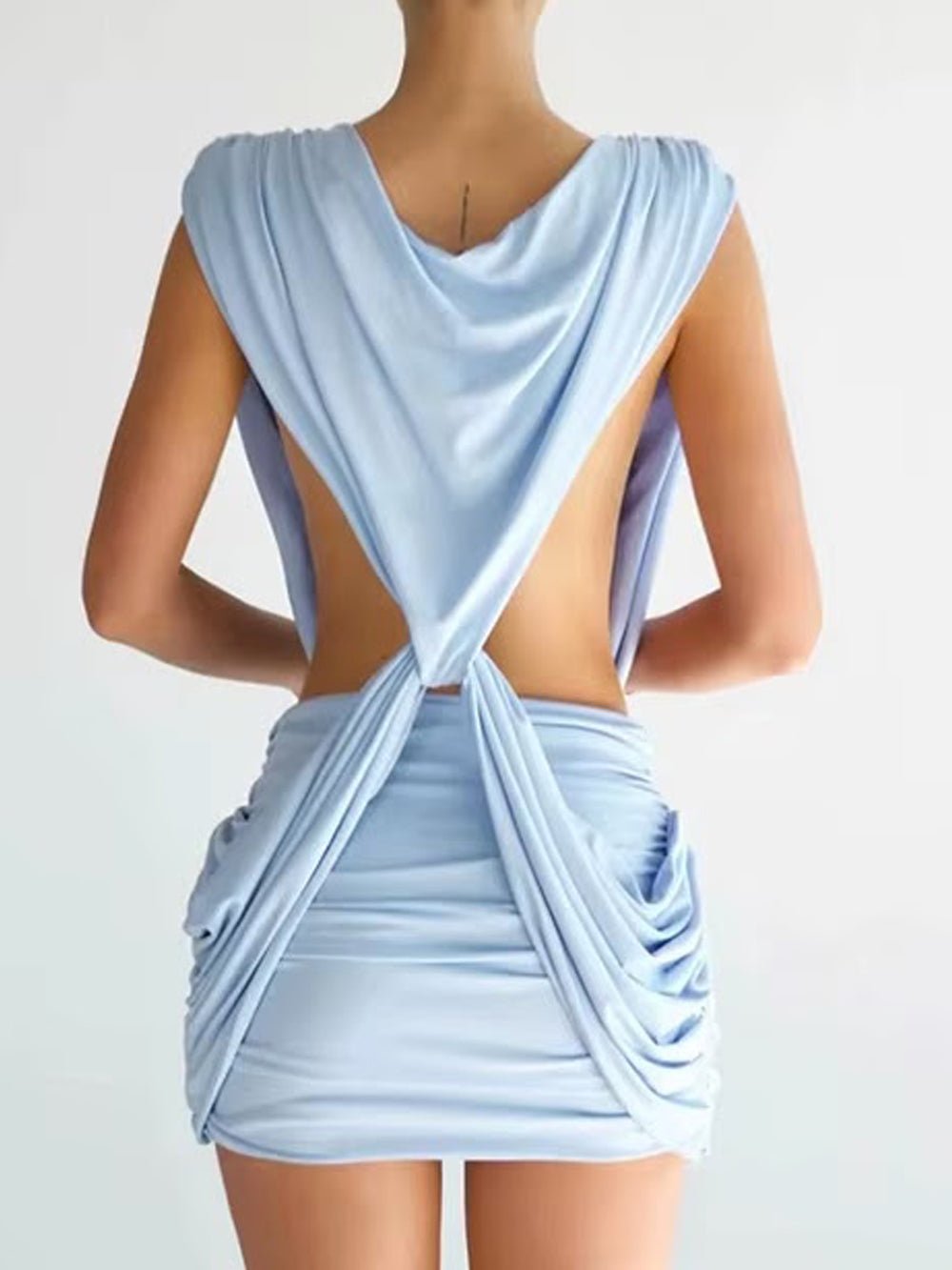 Valeria Draped Knot Mini Dress