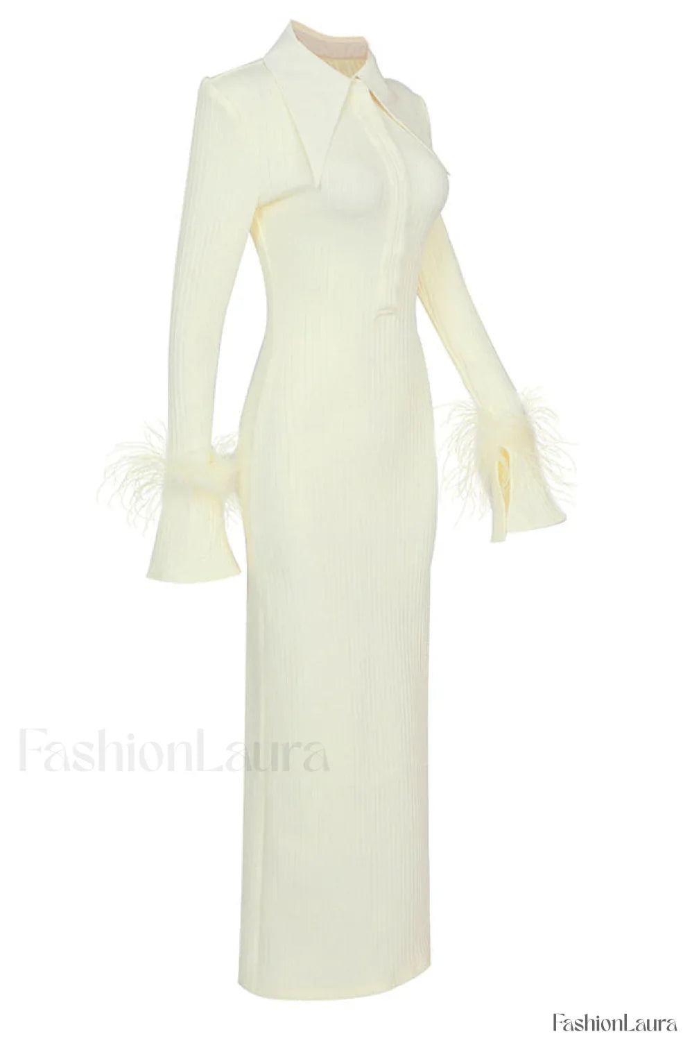 Vallance Feather Stylish Trim Maxi Dress