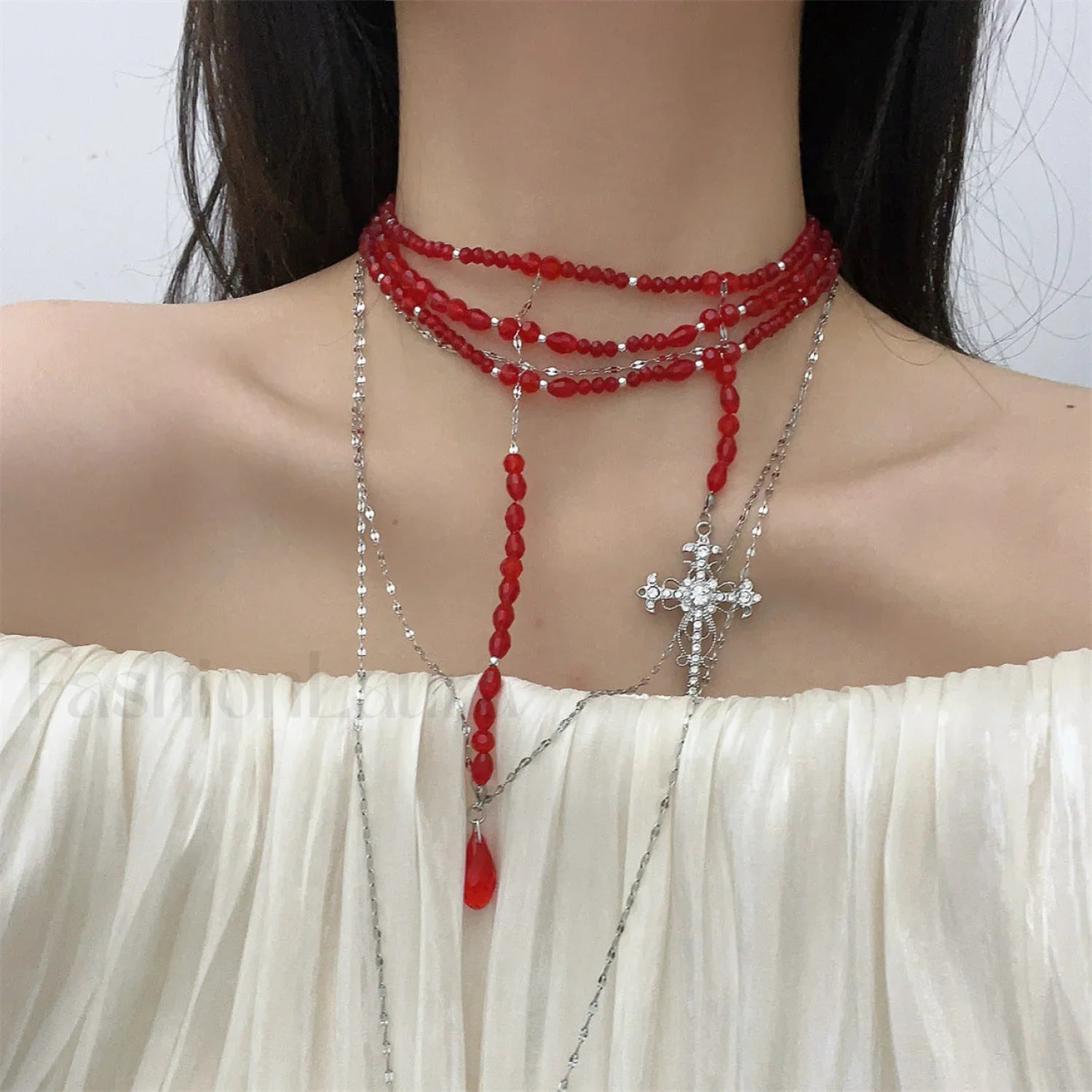 Vampire Gothic Blood Drop Tassel Necklace