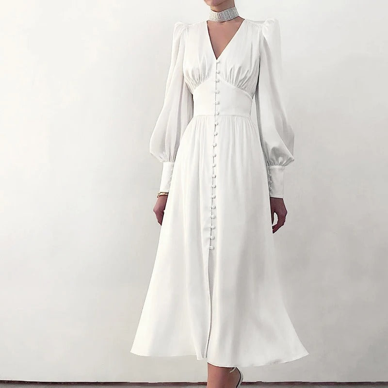 Persia Refined Slit Satin Midi Dress for Women Smart Casual Outfit