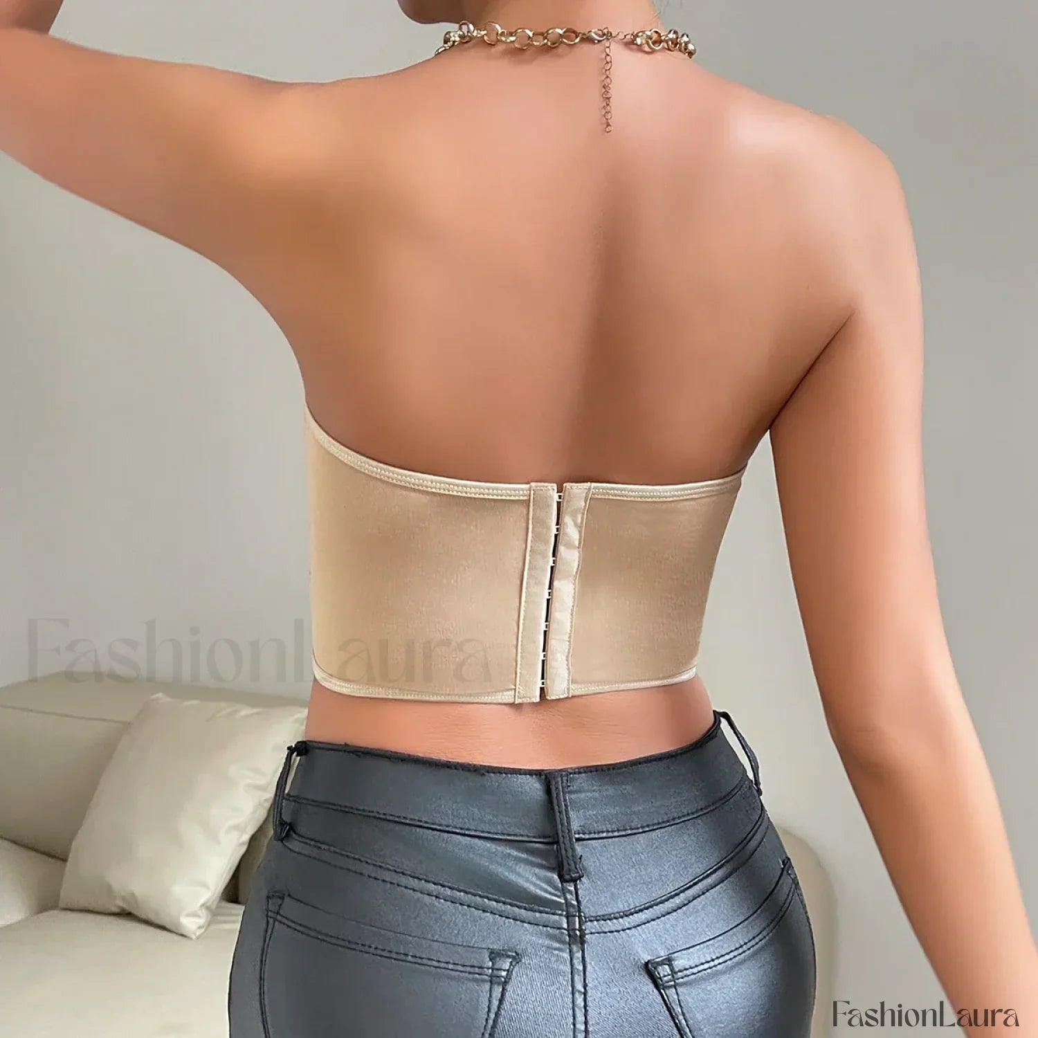 Vemina Y2K Embroidery Floral Strapless Tube Crop Top