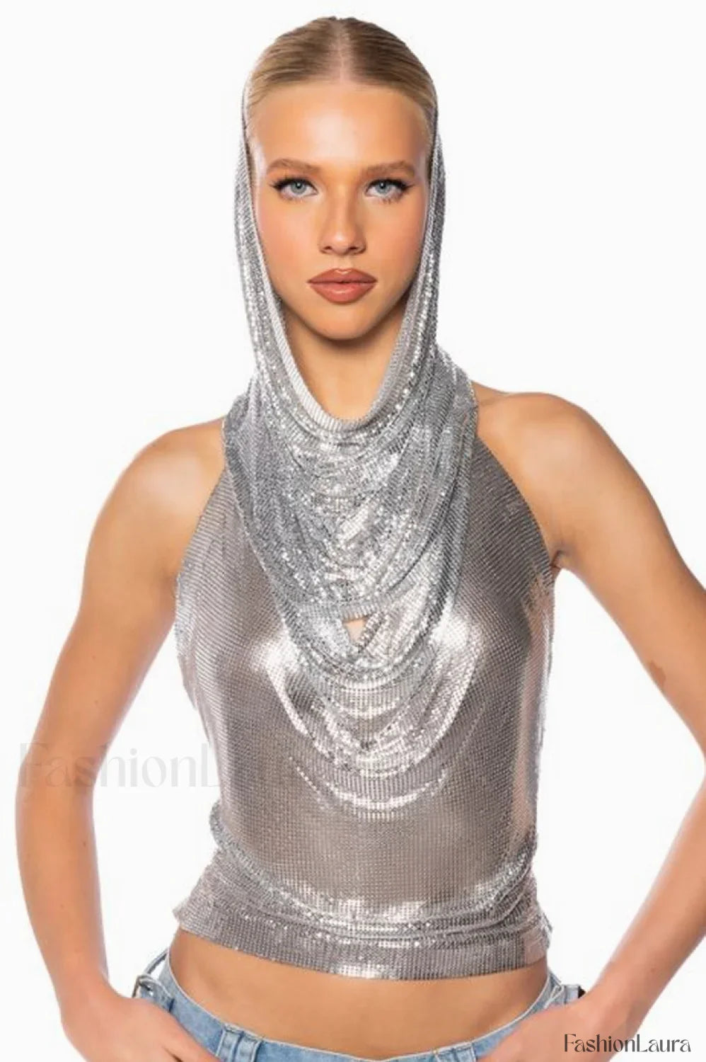 Venus Hoodie Stylish Metallic Top
