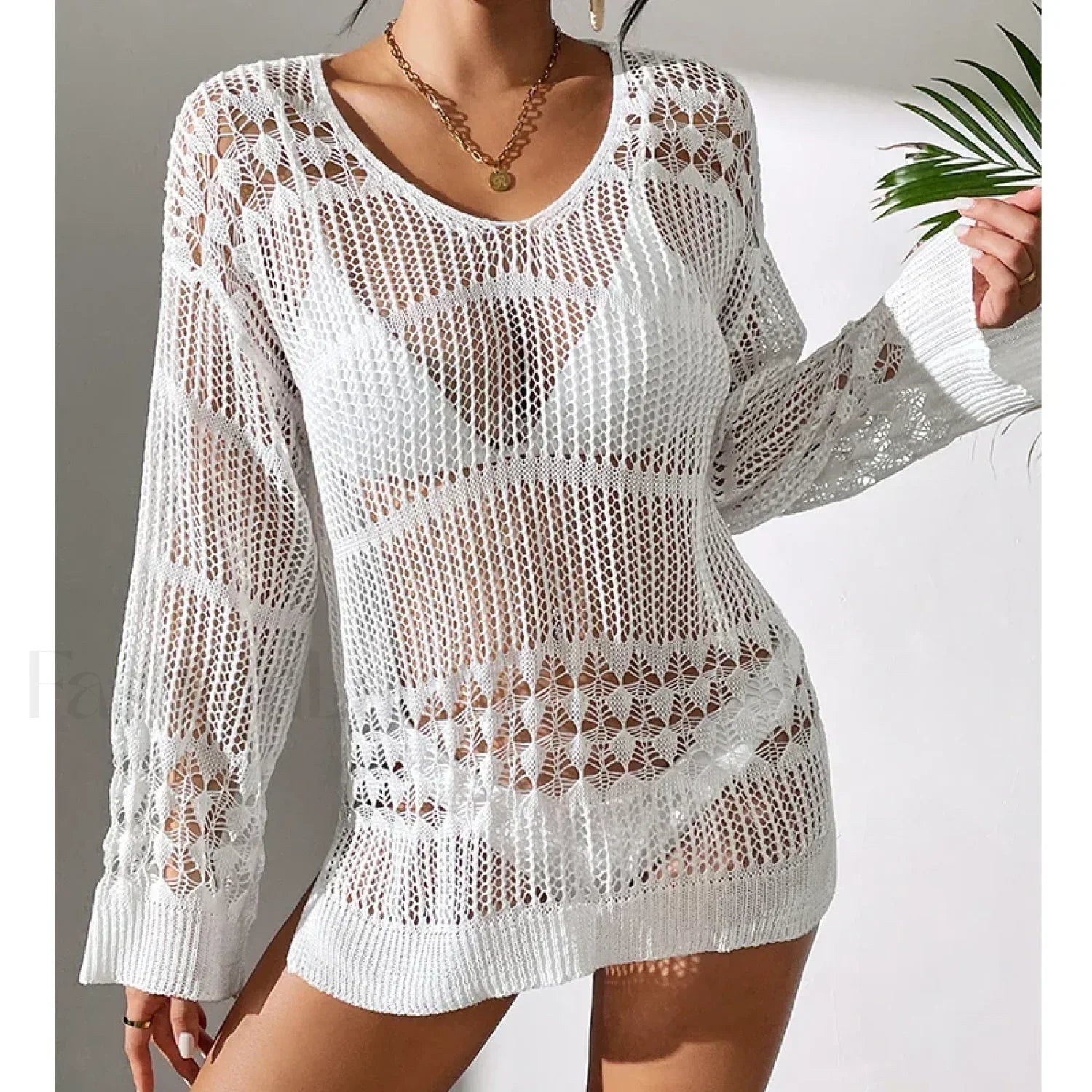 Versatile Crew Neck Long Cover Up