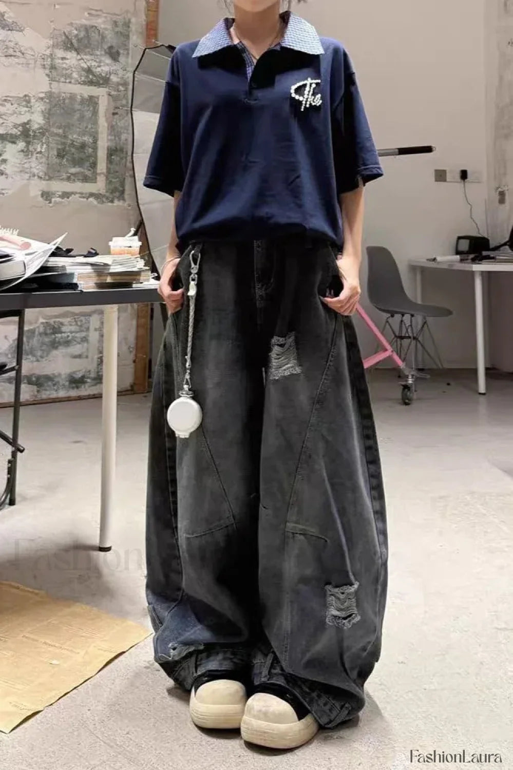 Vintage Baggy Ripped Denim Jeans