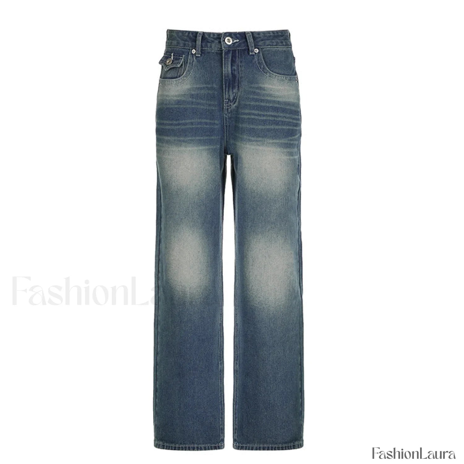 Vintage Blue Graceful Wash Boyfriend Jeans