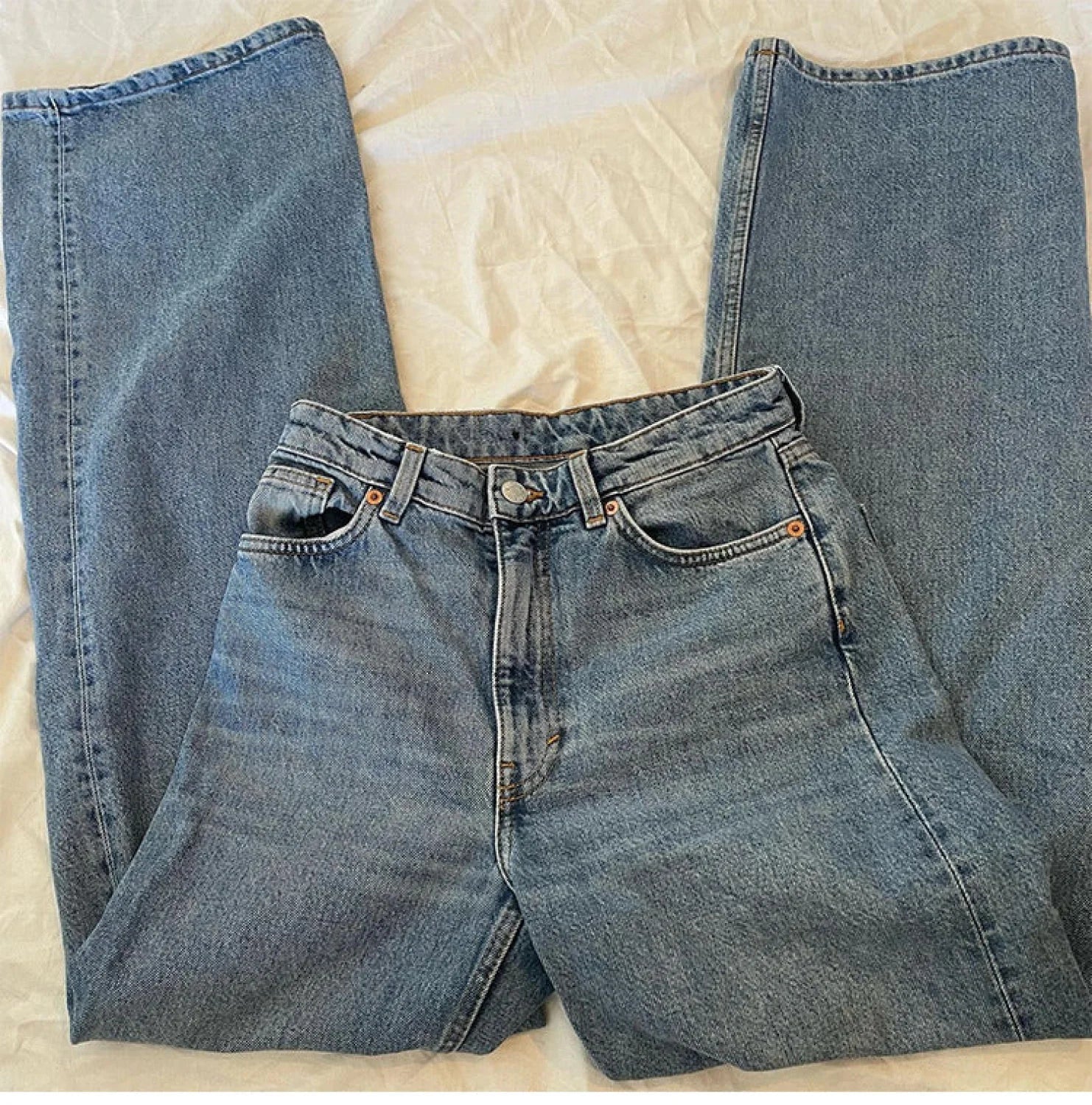 Vintage Blue Graceful Wash Boyfriend Jeans