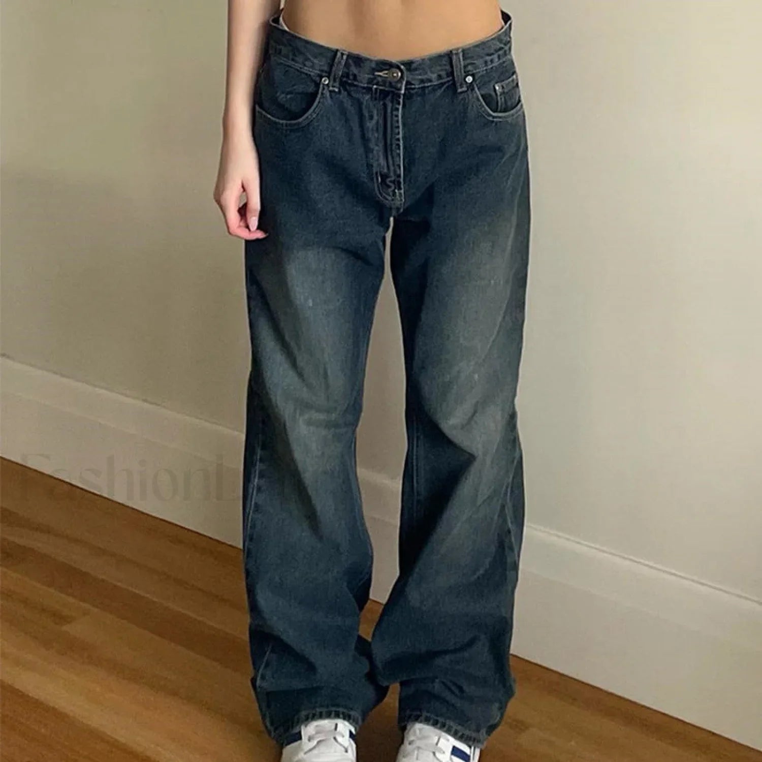 Vintage Blue Graceful Wash Boyfriend Jeans
