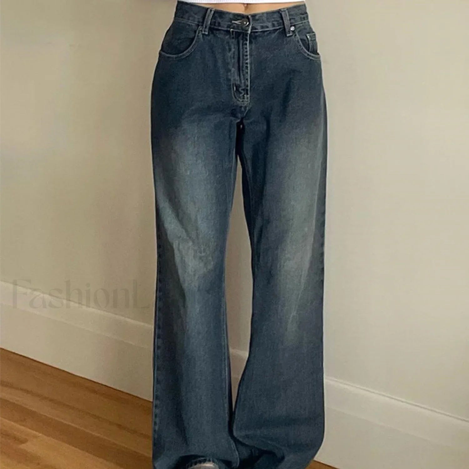Vintage Blue Graceful Wash Boyfriend Jeans