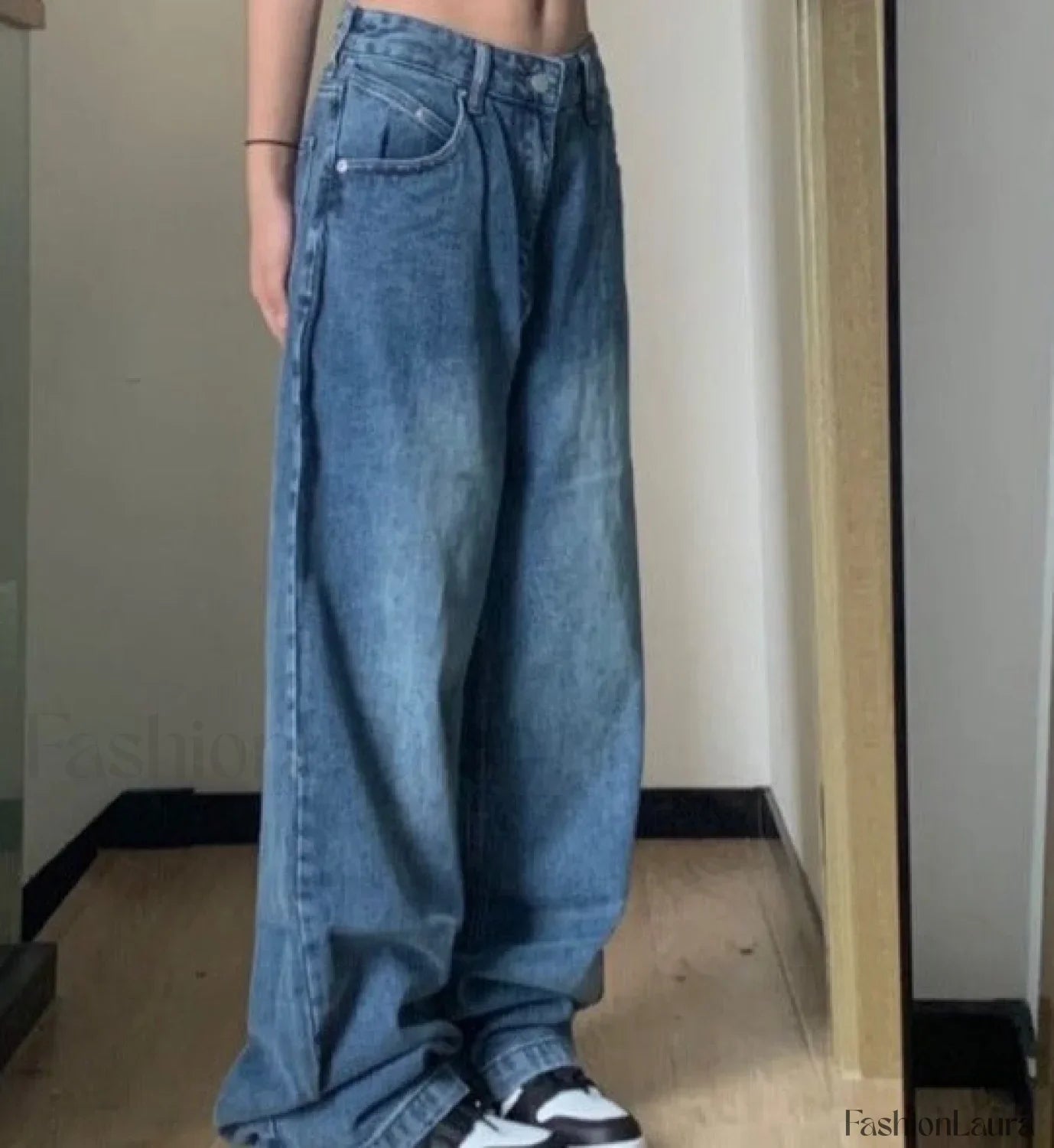 Vintage Blue Graceful Wash Boyfriend Jeans