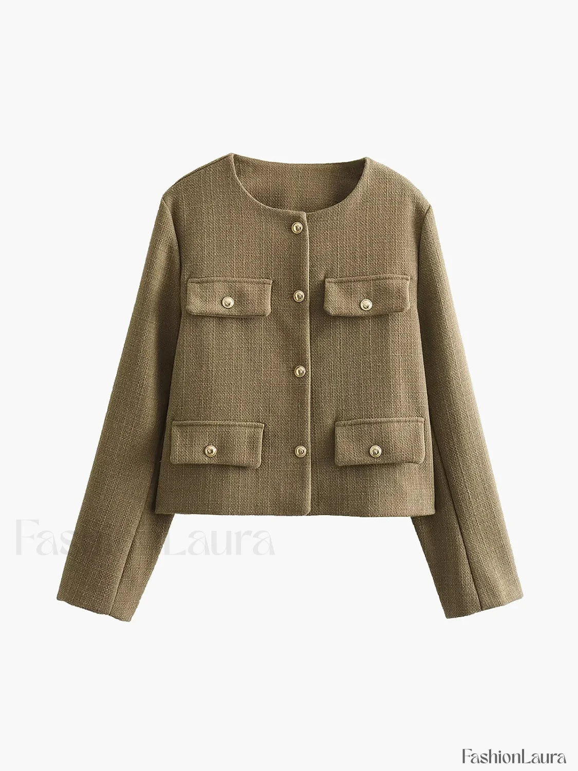 Vintage Button Graceful Tweed Blazer