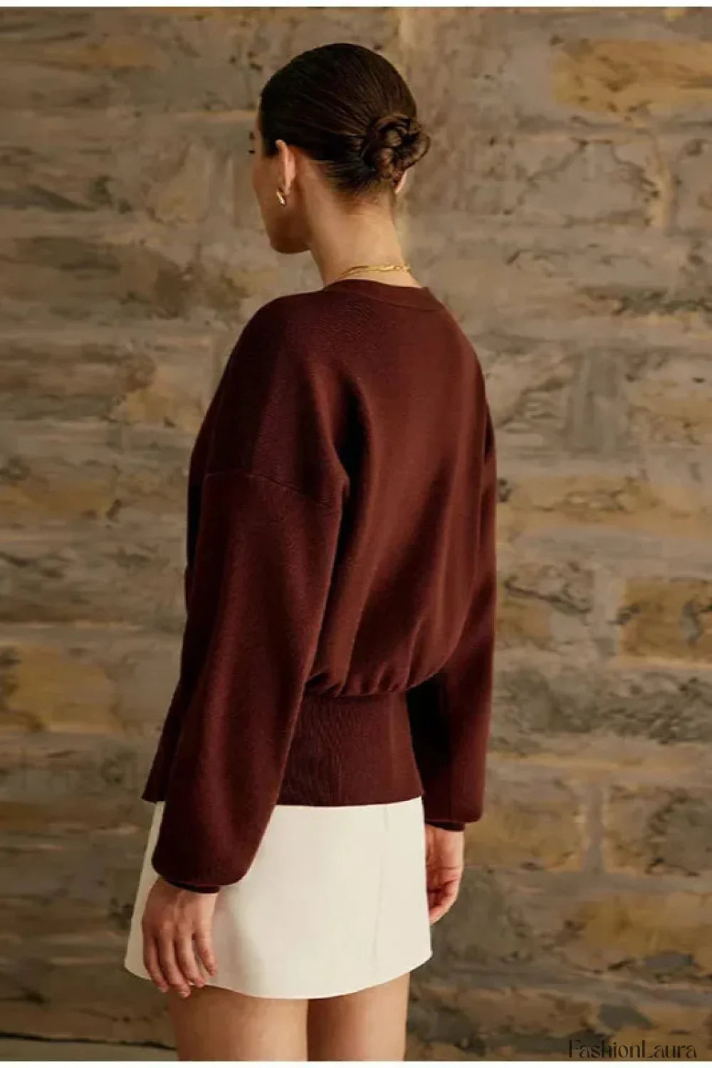 Vintage Button V-Neck Knit Cardigan